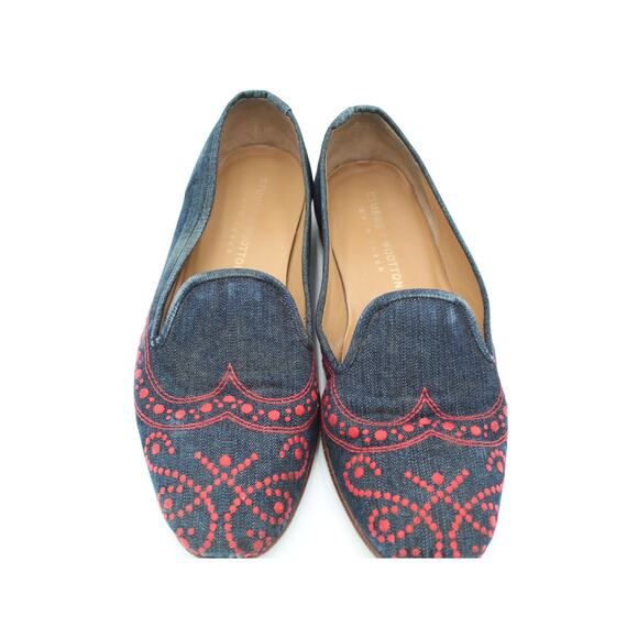 Stubbs & Wootton Loafer Mens Size 10.5 Blue Denim Slip On Slipper Shoe Preppy main image 7